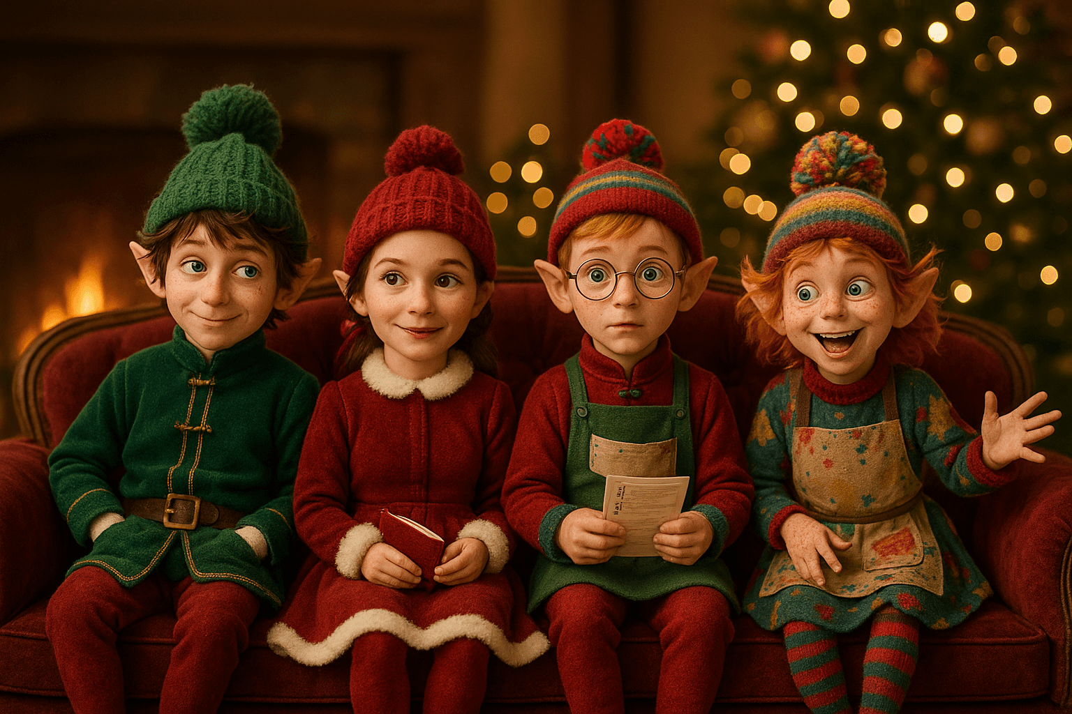 Pipo, Mila, Gustave et Noisette réunis sur le canapé